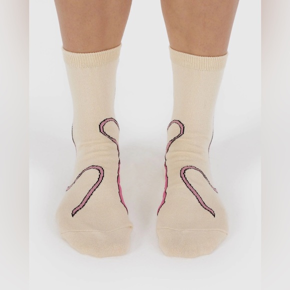 BAGGU Crew Sock- Pink Bow - Picture 3 of 4